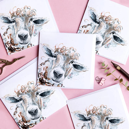 Watercolor Sheep Greeting Card