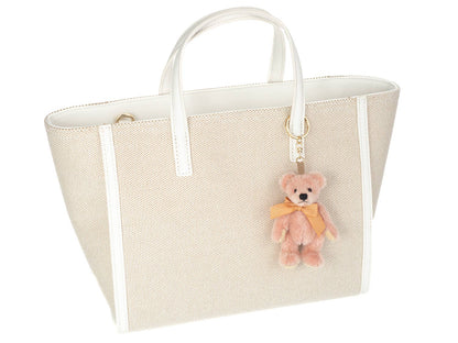 Roze teddybeer pluche sleutelhanger