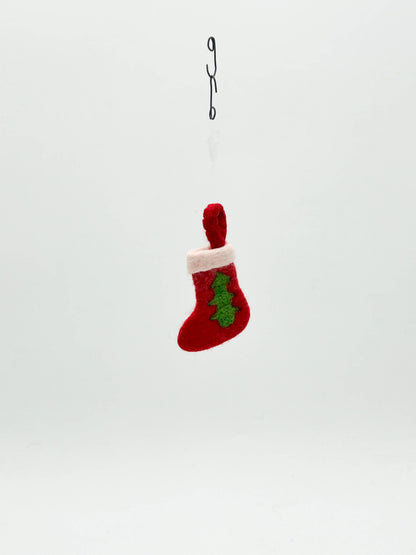 Décoration à suspendre Chaussette de Noël Rouge