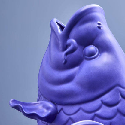 Sculpture/Vase Blubb, Grès bleu mat, 35 x 30 x 44 cm