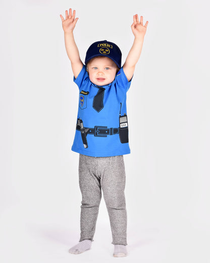 T-shirt Police en coton biologique 98-104 cl 2-4 ans
