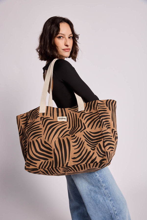 Claude Zebra tote bag cinnamon