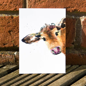 Postkarte Aquarelle Vache