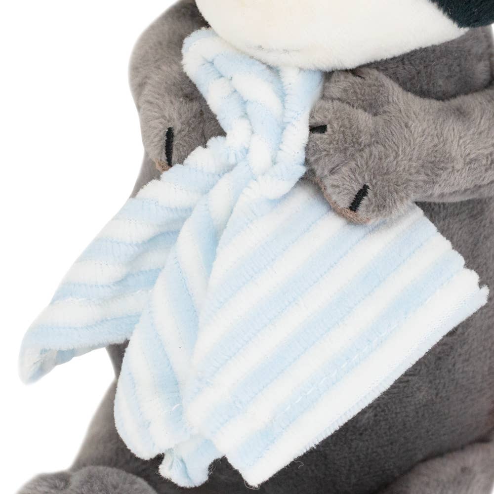 Denny the raccoon plush toy with towel, 15 cm