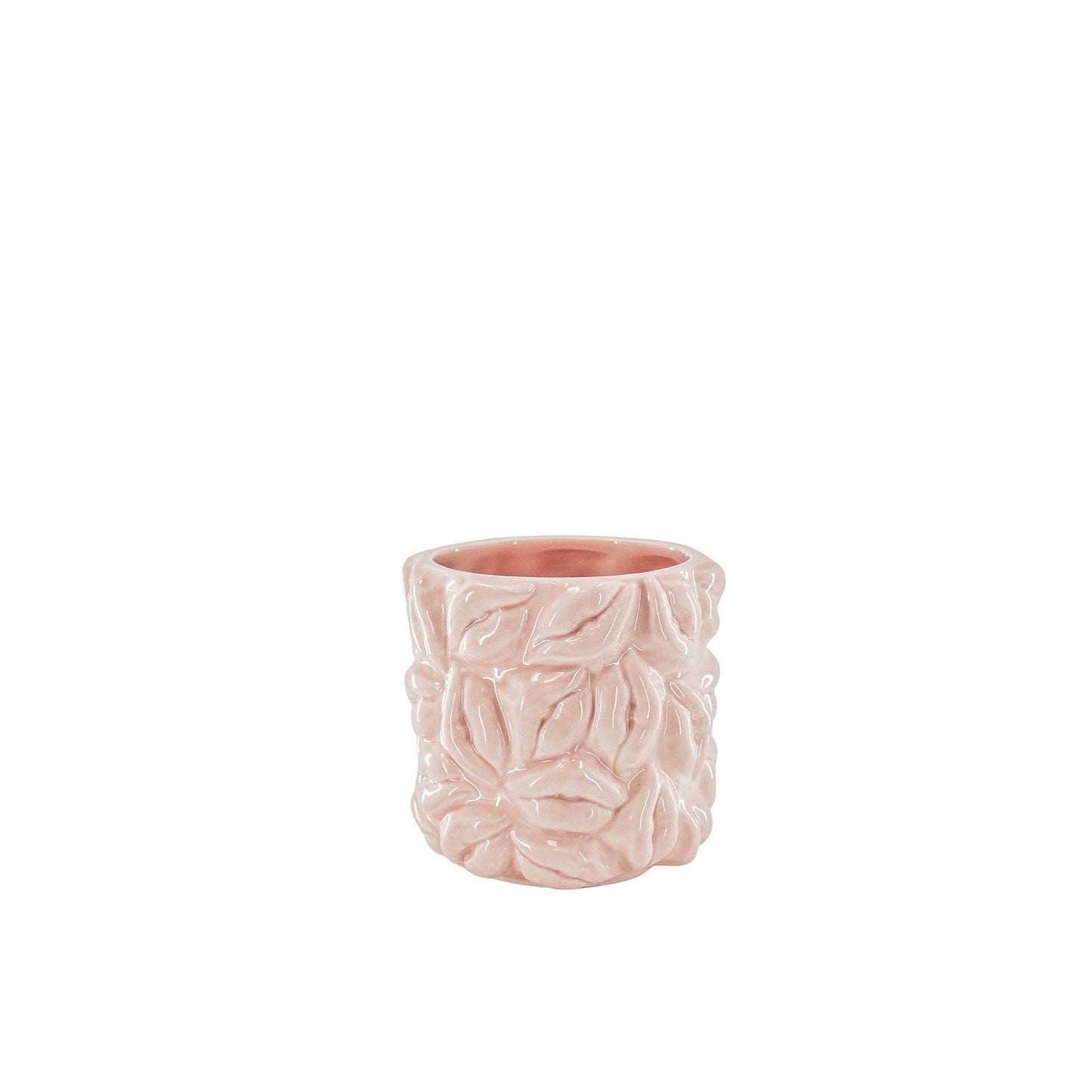 Bloempot - Kusjes - Keramiek - Lichtroze - 11x11x11,5 cm