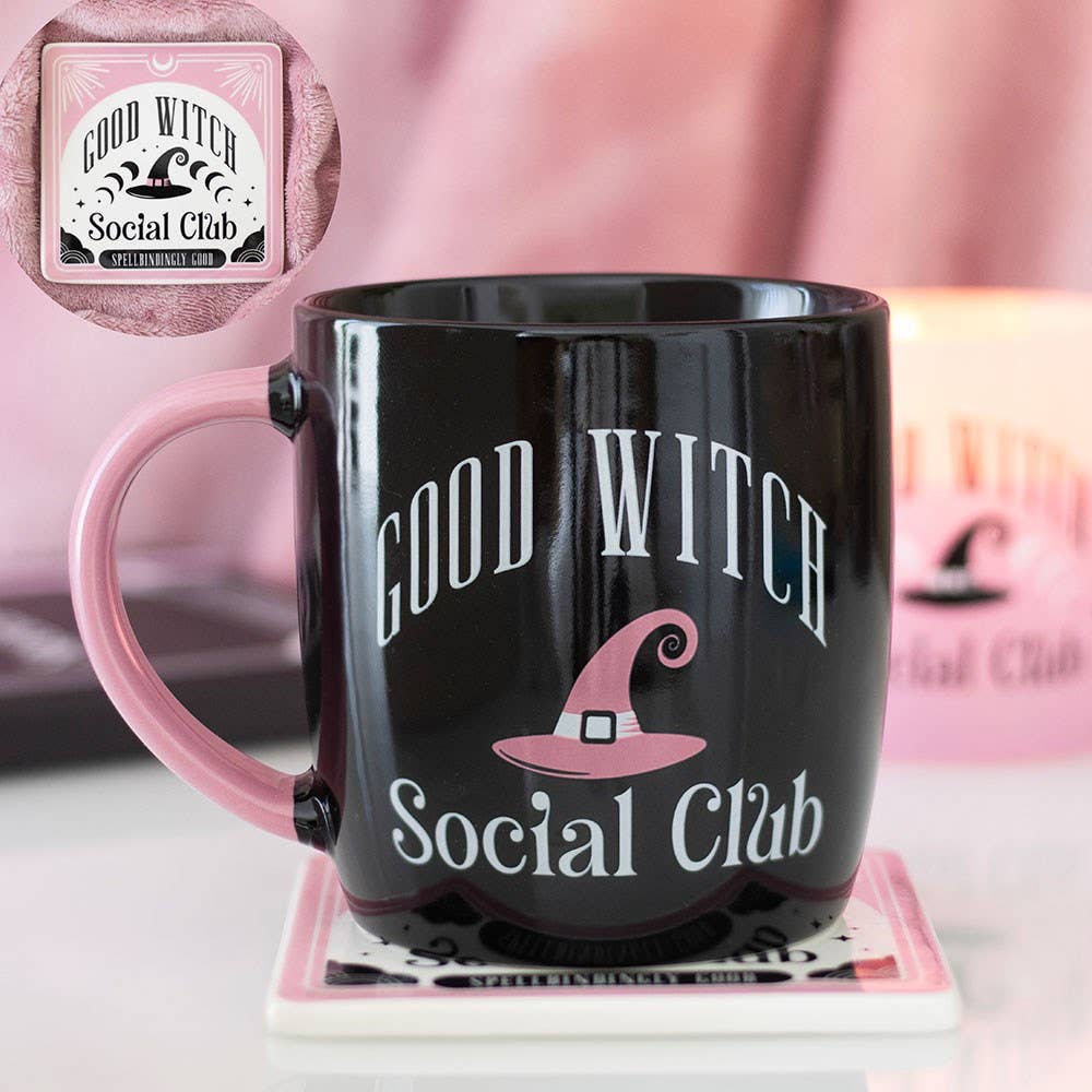 Ensemble de Tasse et Sous-Verre du Club Social des Bonnes Sorcières