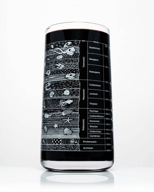 Verre à boire – Échantillon de Carotte Stratigraphique – produit scientifique Cognitive Surplus EU, vue 1