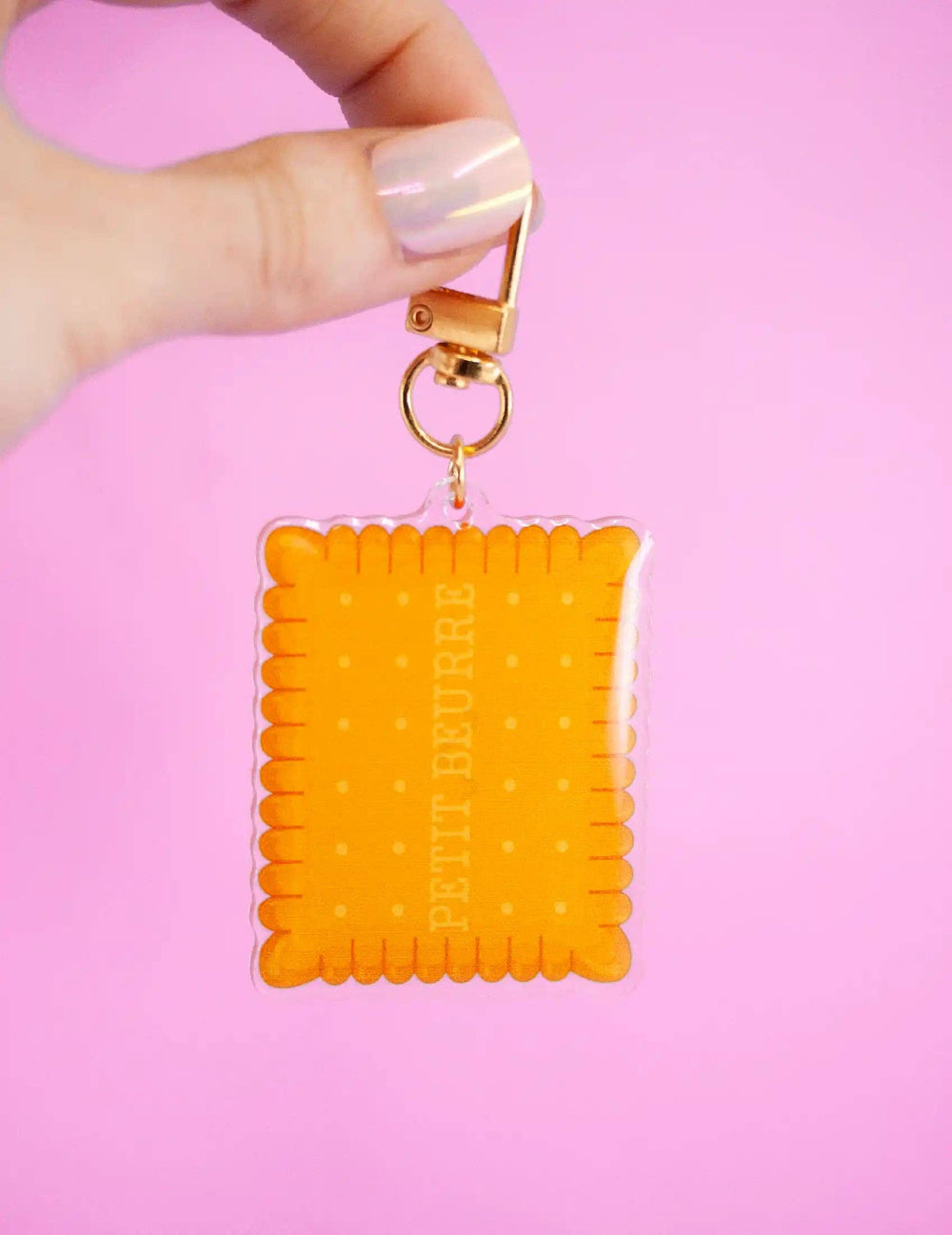 Porte Clés Acrylique Biscuit Petit Beurre Kawaii