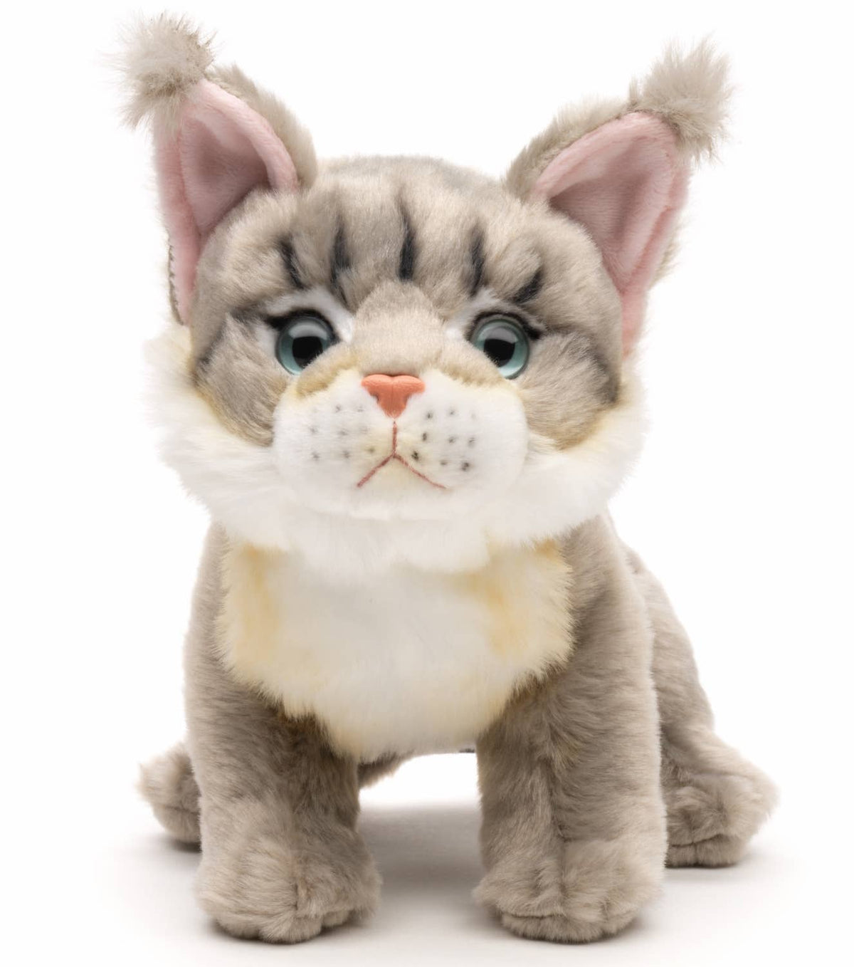 Peluche chat Maine Coon gris assis Uni Toys de 18 cm, référence KM19A25-GR