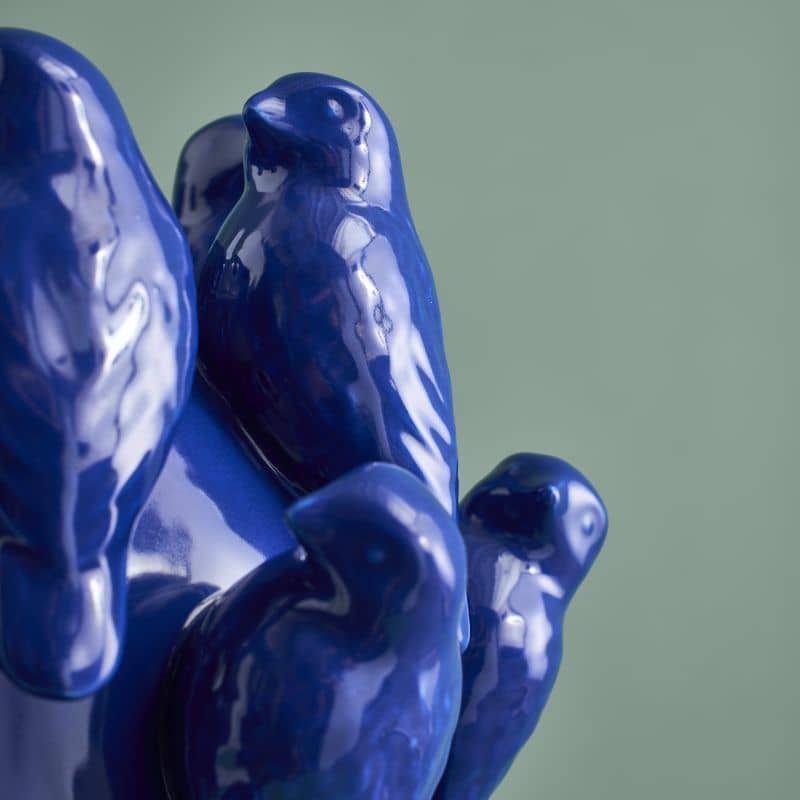 Vase M. Oisillon bleu cobalt
