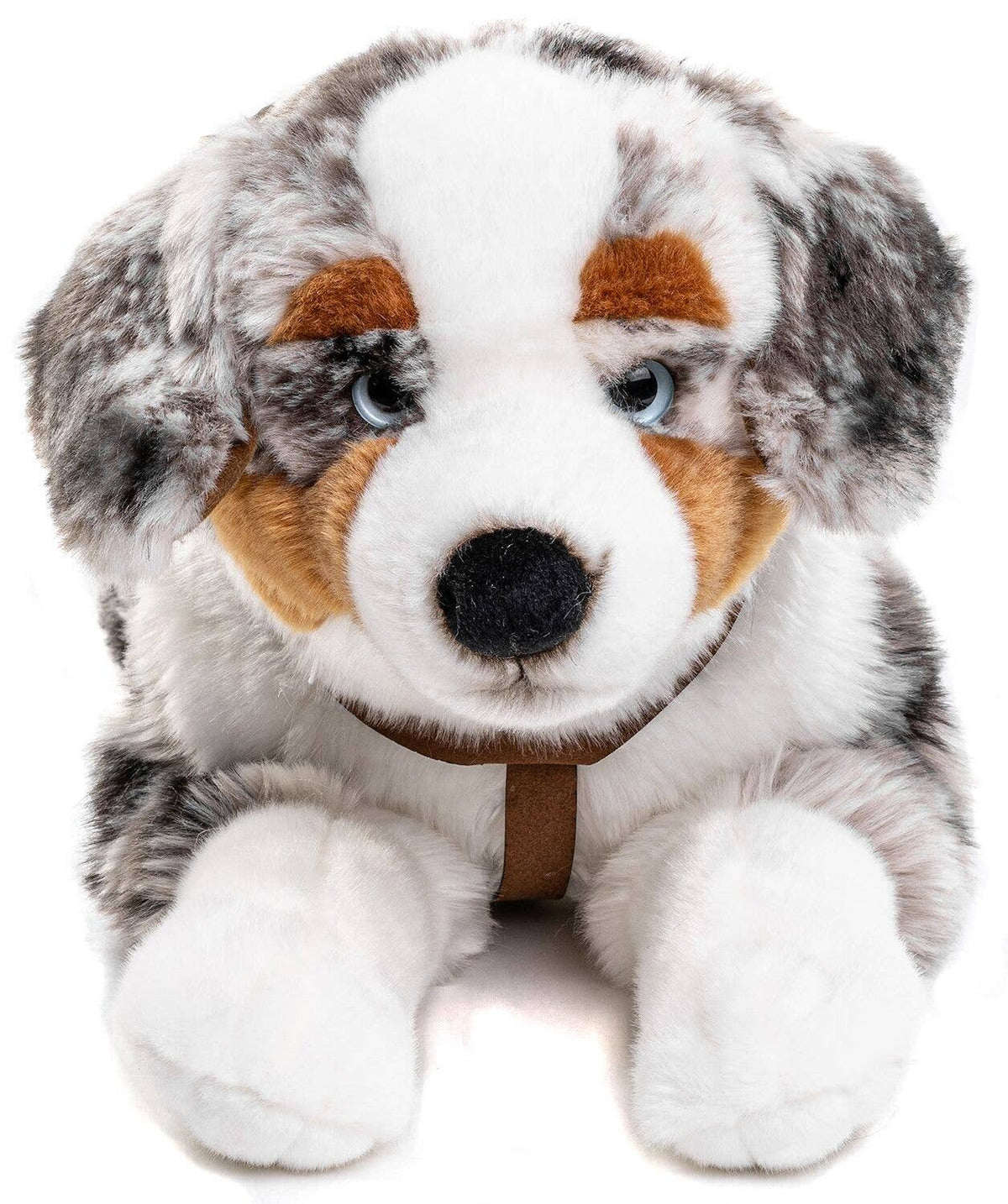 Grande Peluche Berger Australien Allongé avec Harnais Uni Toys – 63 cm