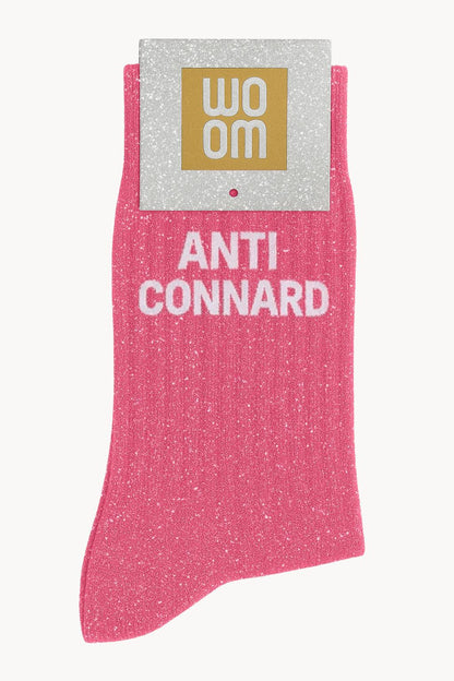 Chaussettes à Paillettes à Message "Anti-Connard" - Rose Bubble