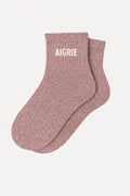 Chaussettes Courtes à Paillettes "AIGRIE" - Rose Gold