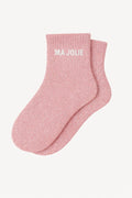 Chaussettes Courtes à Paillettes "MA JOLIE " - Rose