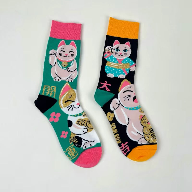 Chaussettes Dépareillées Chat Chanceux