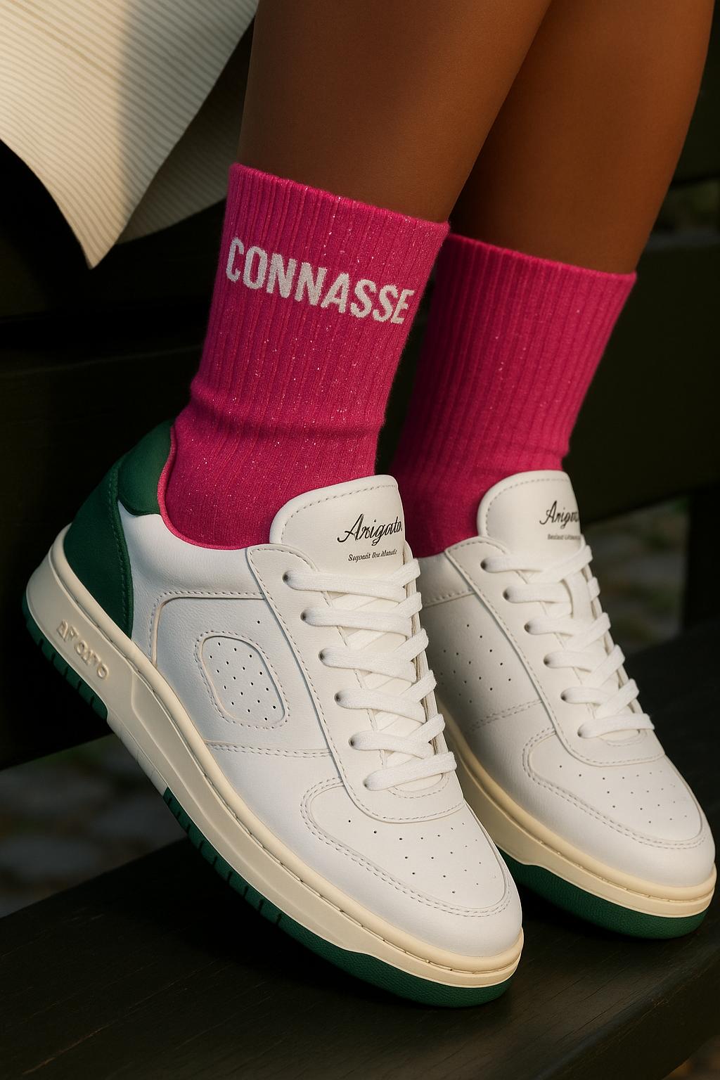 "Bitch" Sequin Socks - Fuchsia Pink