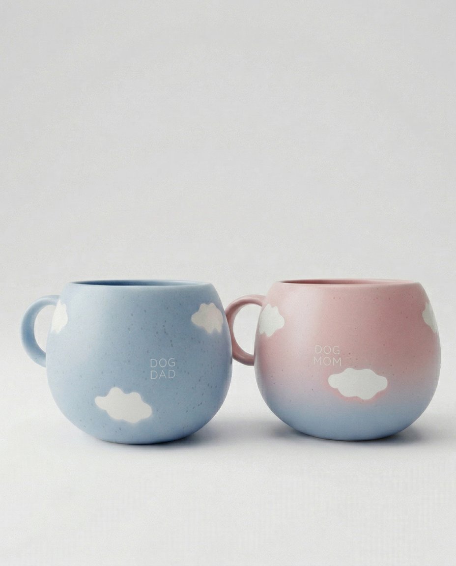 Ensemble Cloud Mix Sunset – 2 tasses 500 ml Maman & Papa chien