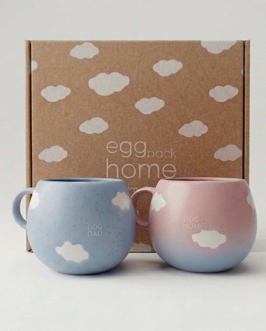 Ensemble Cloud Mix Sunset – 2 tasses 500 ml Maman & Papa chien