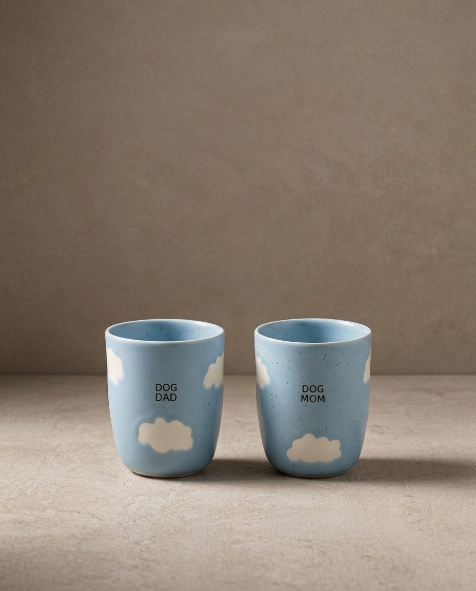 Ensemble Cloud – 2 tasses 220 ml Maman & Papa chien