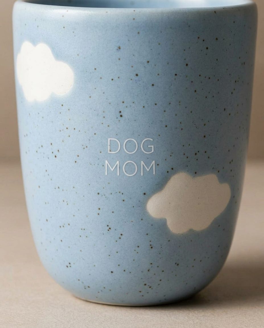 Cloud Medium Cup 220 ml Chien Maman & Papa Blanc 2 Pièces