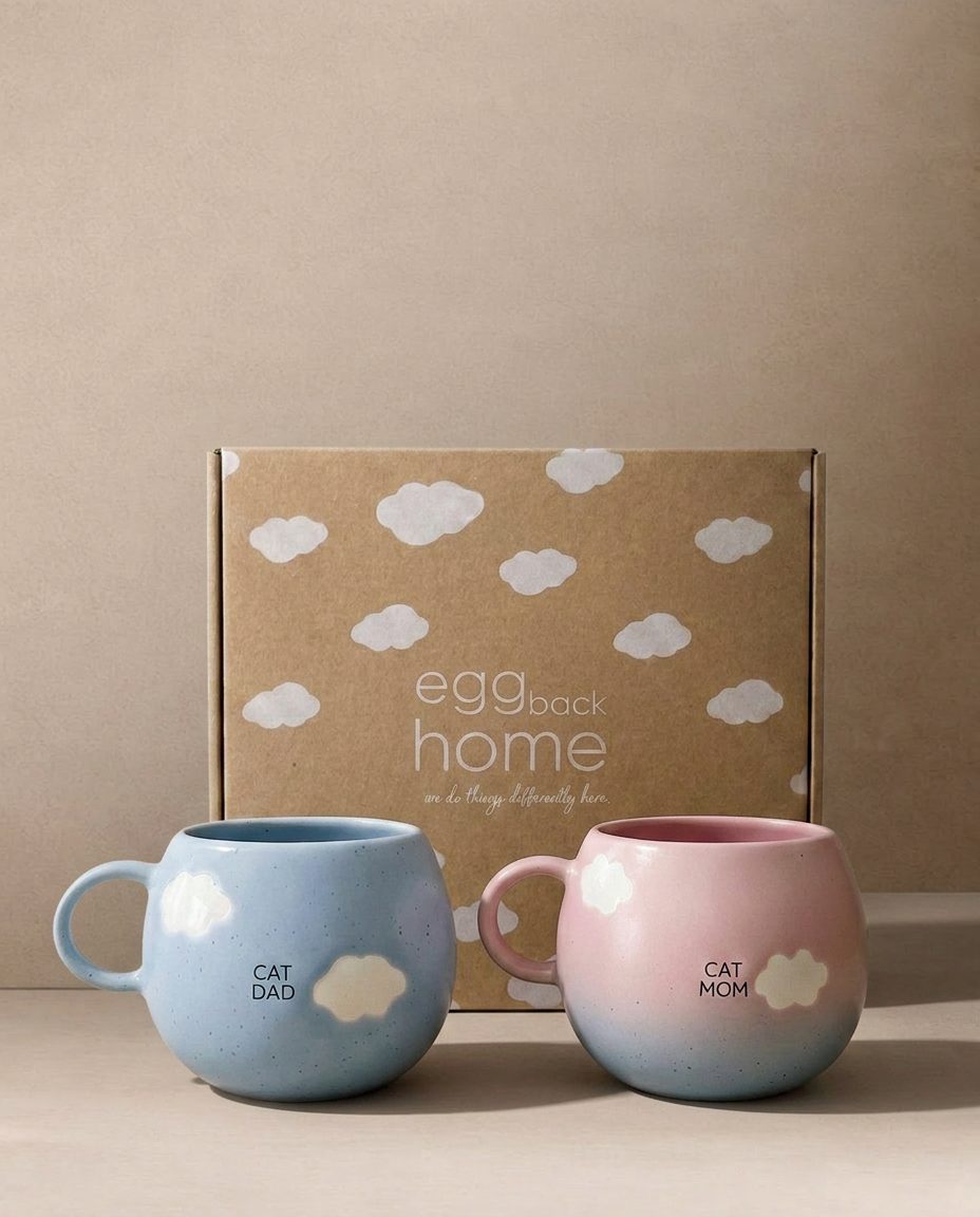 Ensemble Cloud Mix Sunset – 2 tasses 500 ml Maman & Papa chat
