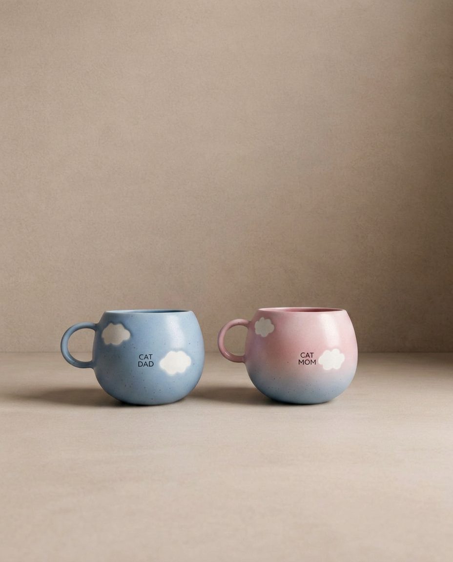 Ensemble Cloud Mix Sunset – 2 tasses 500 ml Maman & Papa chat
