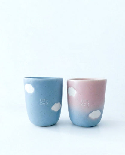 Cloud Mix Sunset Mug moyen 220 ml Chien Maman & Papa Blanc Ensemble 2 Pièces