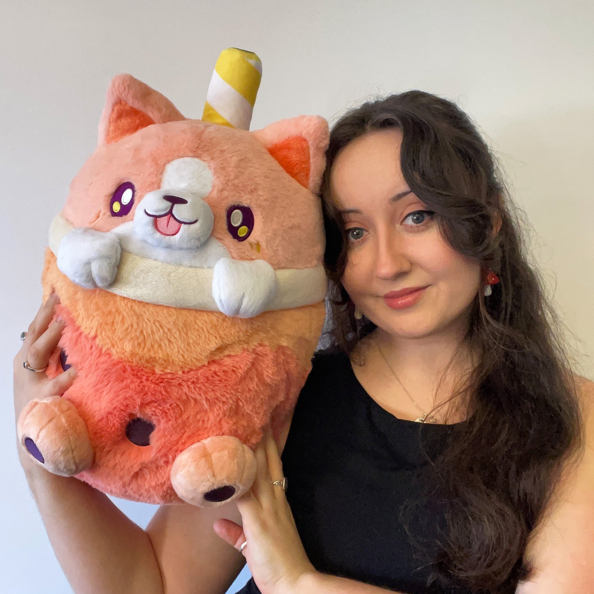 Peluche Squishable – Corgi Bubble Tea