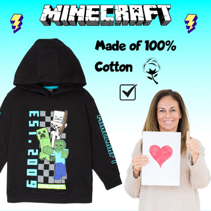 Minecraft garçon Sweat à capuche with Kangaroo Pocket 100% Cotton