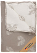 Babydecke Bio Baumwolle, Made in Germany, Regenbogen - braun