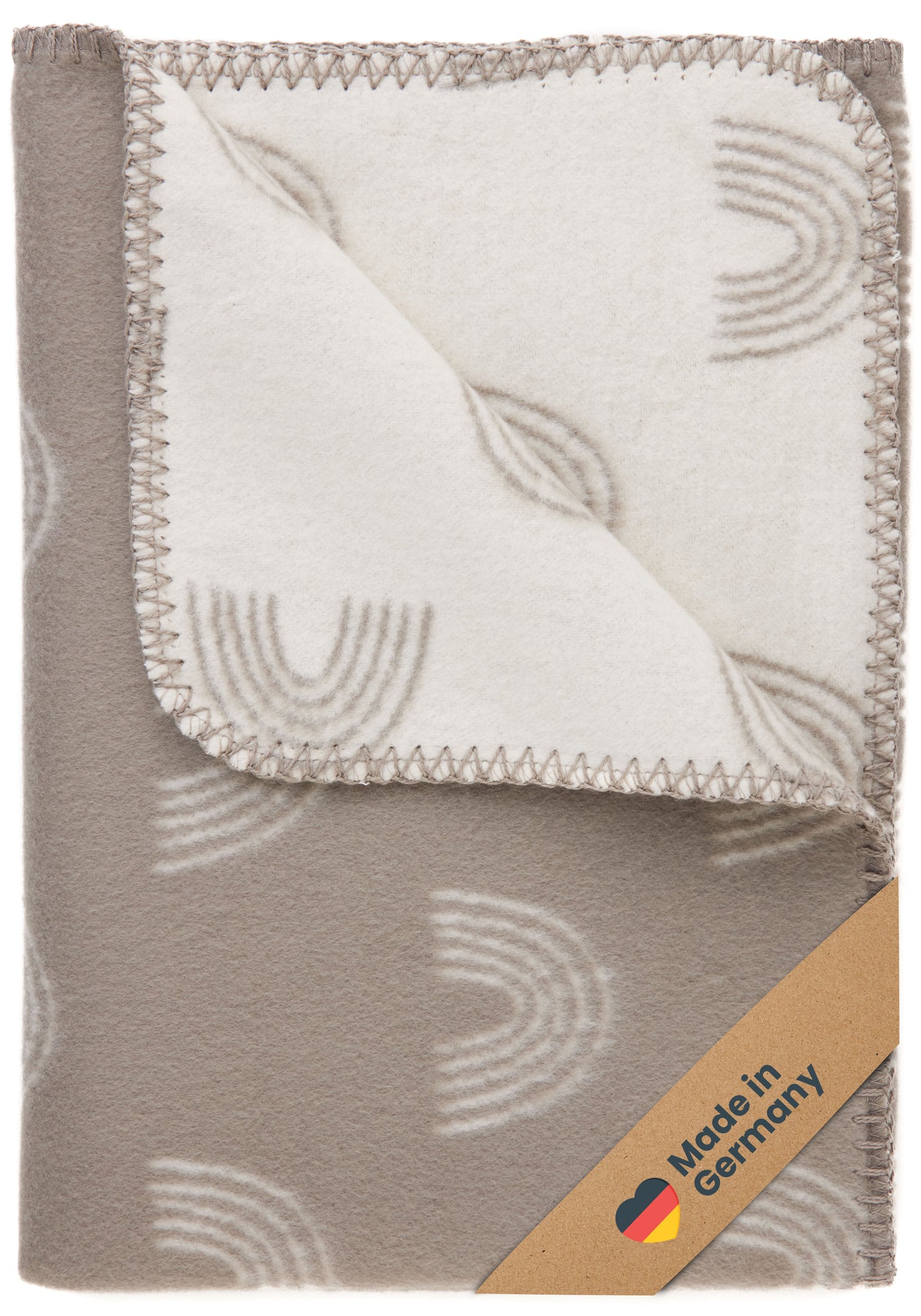 Babydecke Bio Baumwolle, Made in Germany, Regenbogen - braun