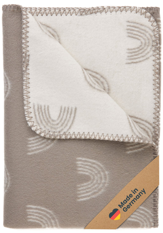 Babydecke Bio Baumwolle, Made in Germany, Regenbogen - braun
