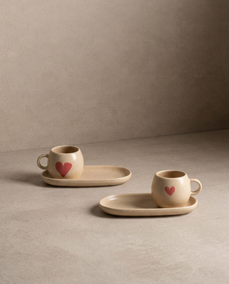 Café Cozy Hearts pour Deux en Grès Édition Limitée