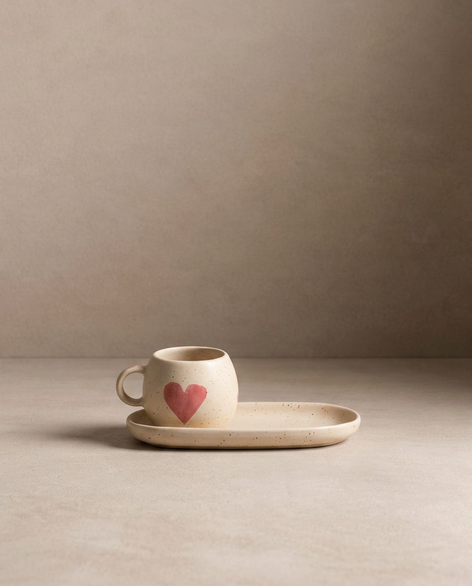 Café Cozy Hearts pour Deux en Grès Édition Limitée
