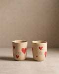 Duo de tasses Cozy Hearts en grès – 220 ml