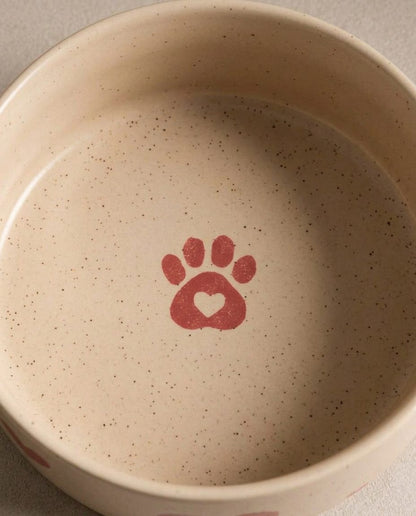 Cozy Hearts Gamelle pour animaux en grès 14 cm, ensemble de 2 pièces