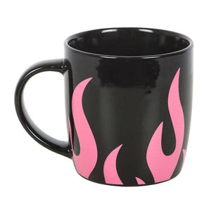 Mug noir Flammes roses – 320 ml
