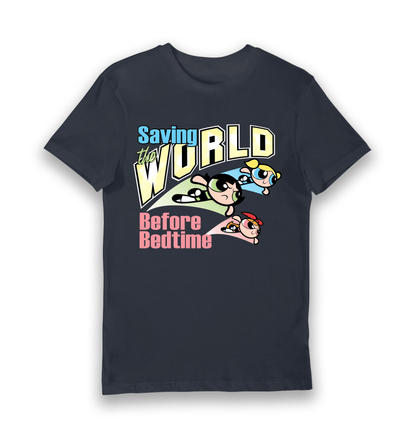 T-shirt adulte Powerpuff Girls Saving The World Before Bedtime