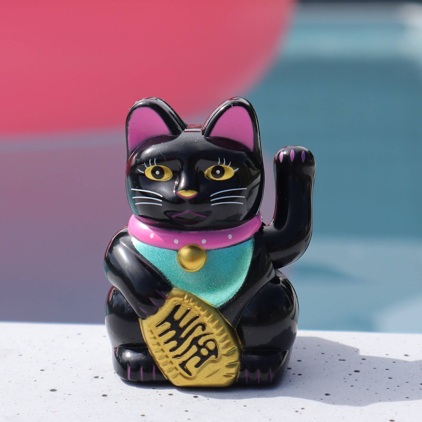 Black Solar Lucky Cat 5cm
