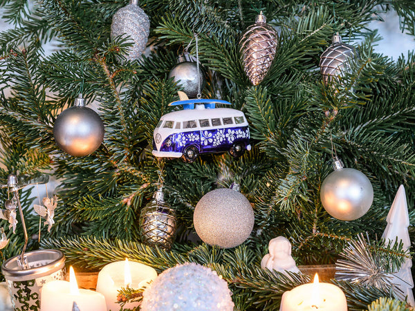 VW T1 Bus Surf Edition Glazen Kerstdecoratie