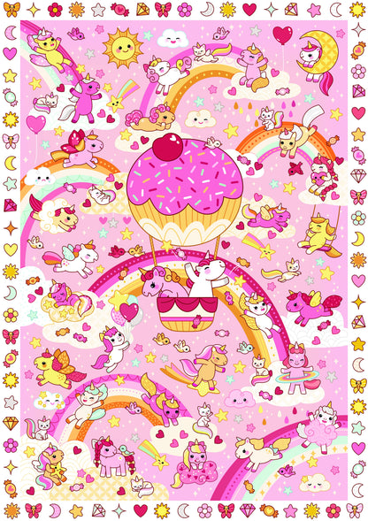 Les créatifs posters en stickers - licornes