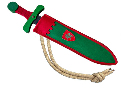 EPÉE SOFTIK VERTE + POCHETTE LION - KALID MEDIEVAL