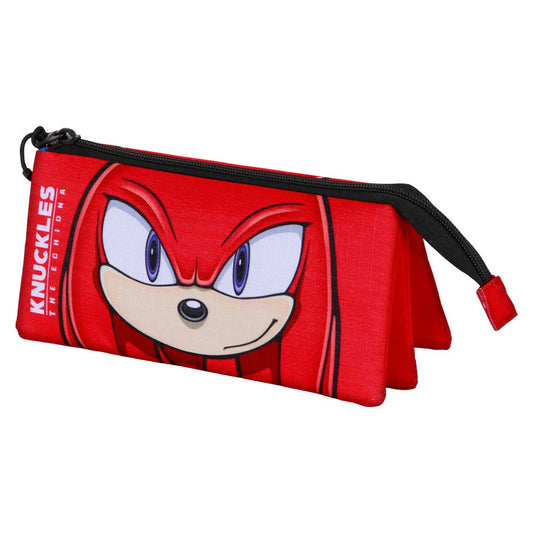 SEGA Sonic the Hedgehog Triple Pencil Case - Knuckles Look
