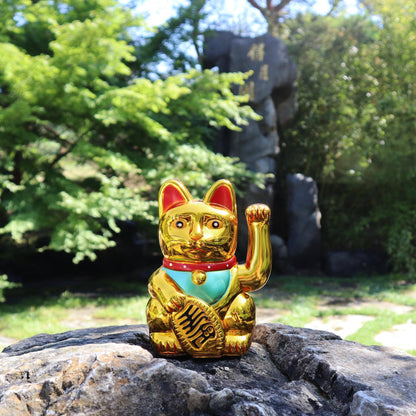 Maneki-neko gelukskat, 15 cm, goud