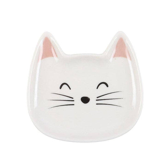 White Cat Face Trinket Dish
