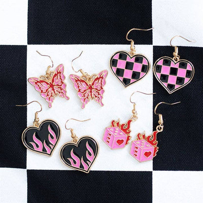Fiery Heart Earrings