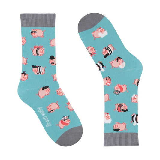 Boys' cotton socks, durable and fun. Pigs