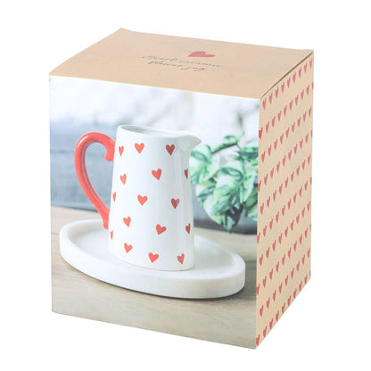 Ceramic Carafe with Heart Print