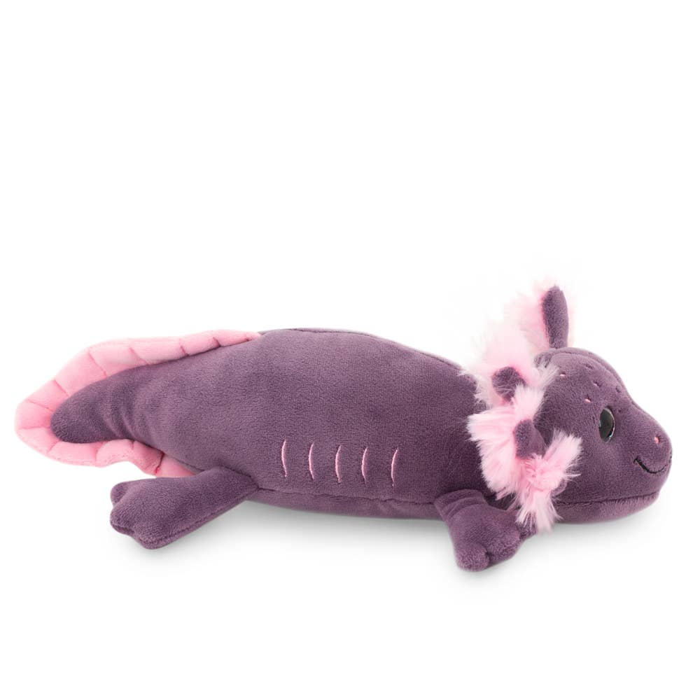 Paarse axolotl pluche knuffel, 20 cm