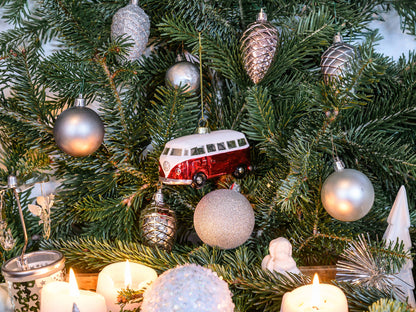 VW T1 Bus Red &amp; White Christmas Decoration